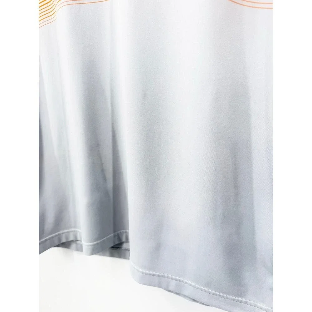 Under Armour Playoff Golf Polo Men's L Orange Gray Ombre Stripe Performance